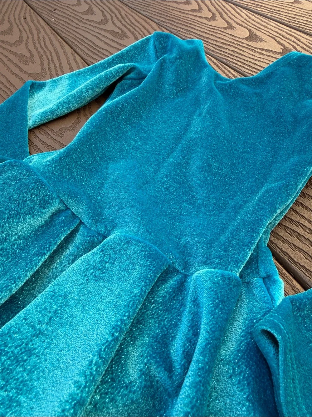 Mondor blue velvet look sparkle dance wear SZ 4-6